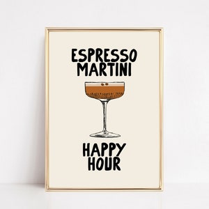 espresso martini print | bar cart print | espresso martini art | bar cart wall art | cute kitchen decor | kikiandnim | digital art print