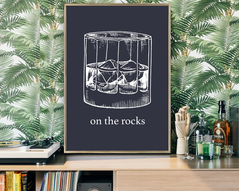 Whiskey Wall Art Bar Cart Wall Decor Bar Cart Art Etsy