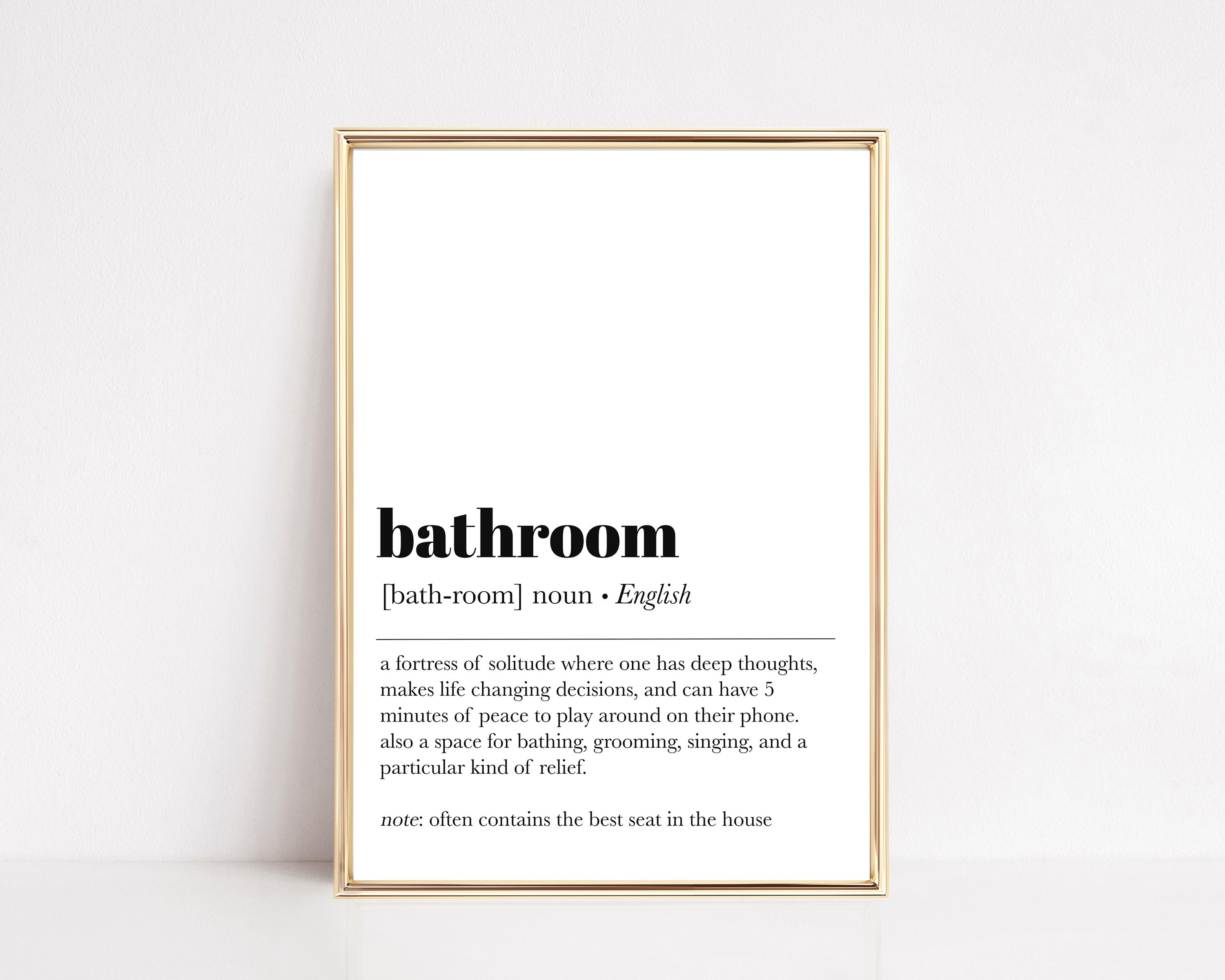 Digital Prints Poster guest loo bathroom poster bathroom definition poster toilet digital print