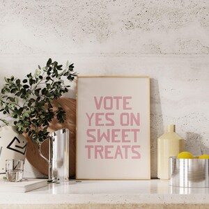 pink girly wall art | cute kitchen print | sweet treat sign | funny dorm decor | apartment decor | kikiandnim | digital download image 5