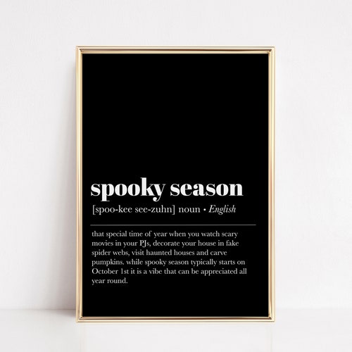 Halloween Definition Print Halloween Printable Wall Art Etsy