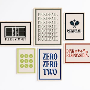 pickleball art | 6 WALL ART PRINTS | pickleball sign kitchen | pickleball gifts for women | pickleball decor | kikiandnim | digital prints