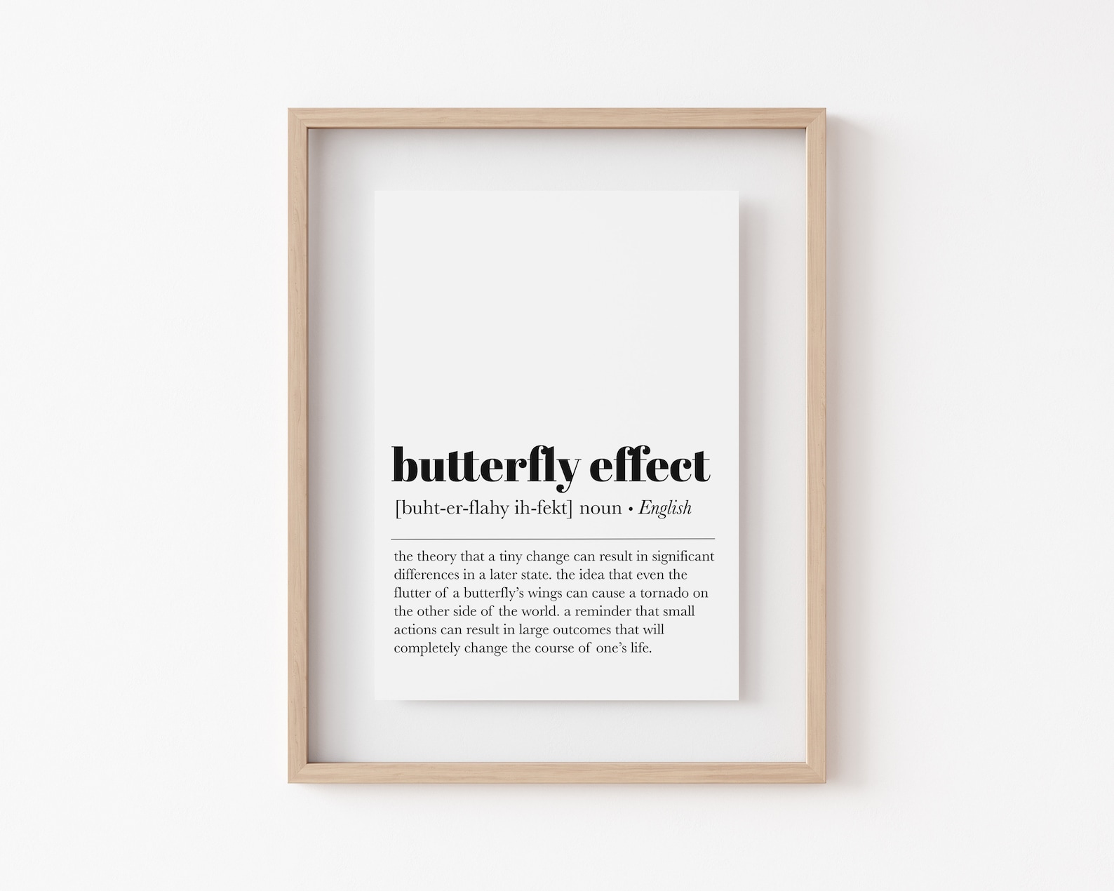 Butterfly Effect Definition Print Inspirational Wall Art Etsy
