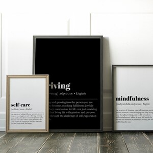 self care wall art | set of 3 prints | mental health prints | therapy office decor | mindfulness poster | therapy art | digital download image 6