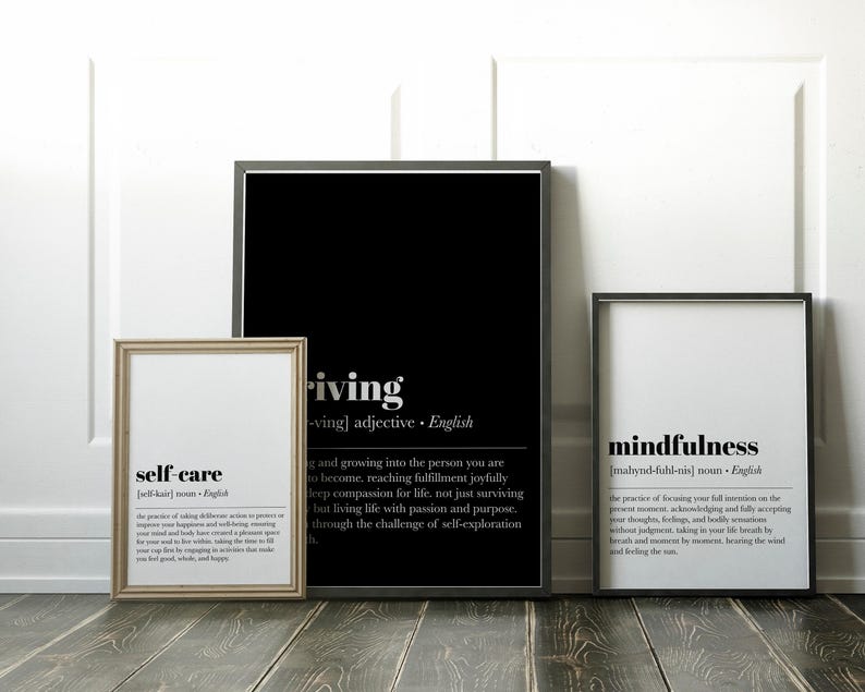 self care wall art | set of 3 prints | mental health prints | therapy office decor | mindfulness poster | therapy art | digital download image 6