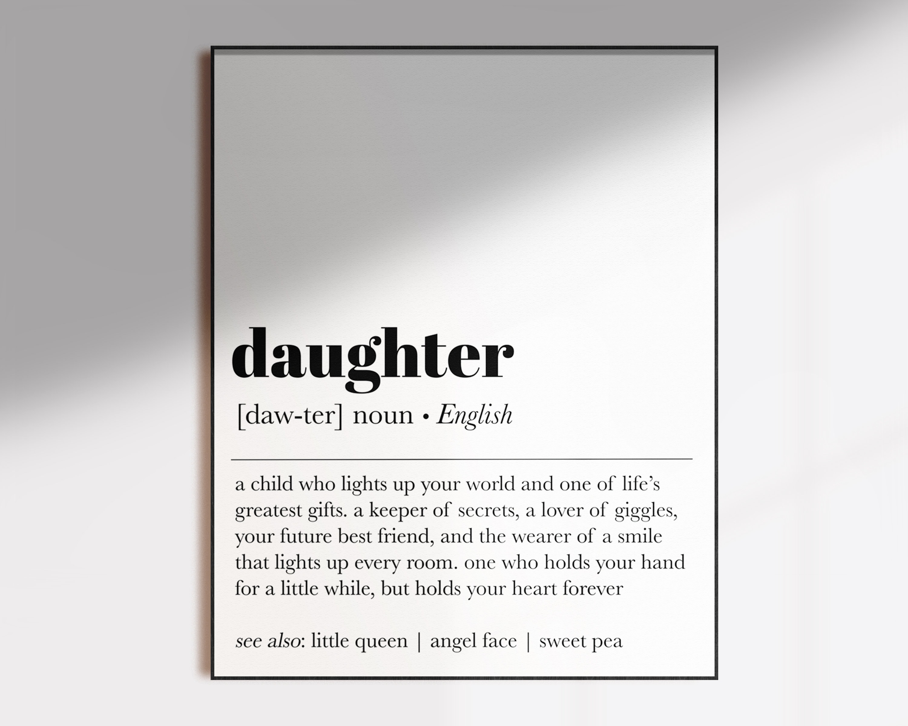 Daughter definition print daughter gift from dad birthday Etsy