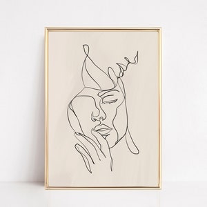 Paar Linie Kunstdruck | Paar Wandbilder | romantische Kunst | Wohnzimmer Deko | minimalistischer Kunstdruck | neutrale Wandkunst | digitaler Download