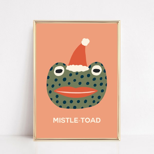 funny christmas print | christmas wall art | pink christmas decor | frog wall art print | holiday decor | kikiandnim | printable wall art