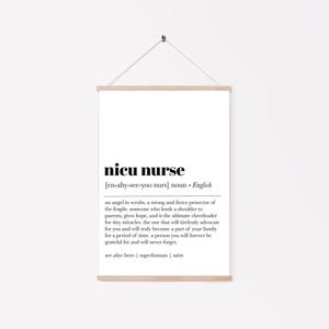 impresión de definición de enfermera nicu / regalo de posgrado de enfermera / regalo de enfermera neonatal / regalo de enfermera icu / regalo para enfermera / arte de pared de enfermera / descarga digital imagen 5