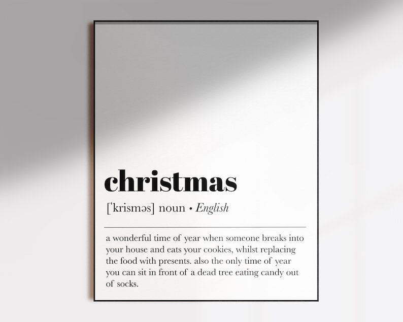 Christmas definition printable modern christmas christmas Etsy