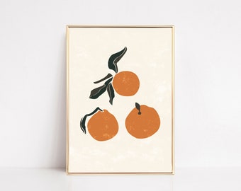 eklektische Wandkunst | Küche Wandkunst | Orangen Kunstdruck | Obst Wandkunst | orange wandbilder | Obst Poster | kikiandnim | digitaler Download