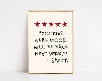 funny christmas decor | christmas wall art | trendy rating sign | christmas print | santa decor | kikiandnim | printable wall art