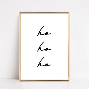ho ho ho print | christmas printable wall art | christmas decor | minimalist christmas | christmas wall art | holiday art | digital download