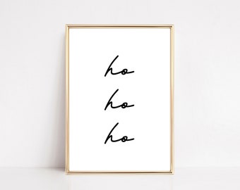 ho ho ho print / arte de pared imprimible de Navidad / decoración de Navidad / Navidad minimalista / arte de pared de Navidad / arte navideño / descarga digital