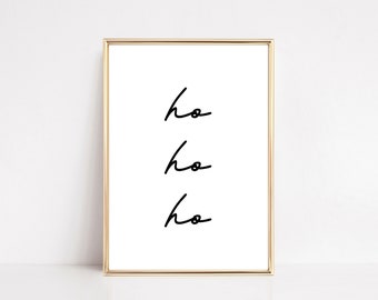 ho ho ho print | christmas printable wall art | christmas decor | minimalist christmas | christmas wall art | holiday art | digital download