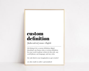 custom definition print | personalized gift | definition wall art | custom gifts | custom wall art | custom word print | digital download