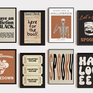 halloween prints | 20 HALLOWEEN PRINTABLES | halloween decor | halloween art print | trendy halloween wall art | kikiandnim | digital prints