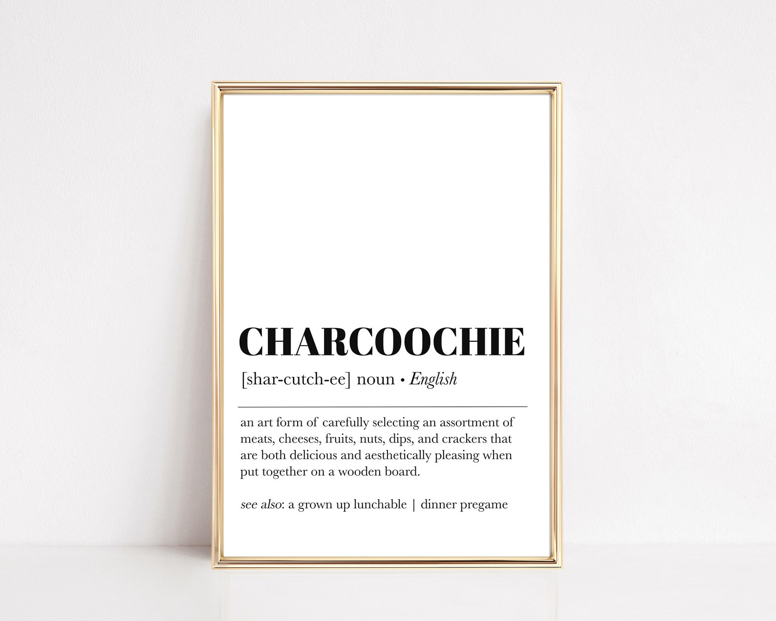 Funny Charcuterie Definition Wall Art Charcoochie Kitchen Etsy