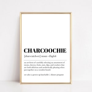 funny charcuterie definition wall art | charcoochie | kitchen print | charcuterie board print | food print | digital download