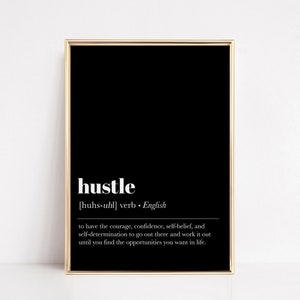 hustle definition printable wall art | office wall art | home office decor | motivational prints | office wall decor | digital download