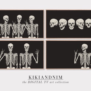 ensemble d'art tv cadre halloween | cadre tv art samsung | squelettes drôles | halloween neutre | télévision art samsung | kikiandnim | téléchargement numérique