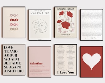 Valentine's Day Gallery Wall Art Prints | Set of 20 Printables | Valentine's Day Printables (Digital Download)