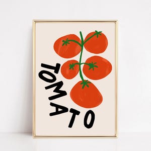aesthetic kitchen wall art | tomato girl gift | tomato poster | kitchen print | large wall art | kikiandnim | digital wall art print