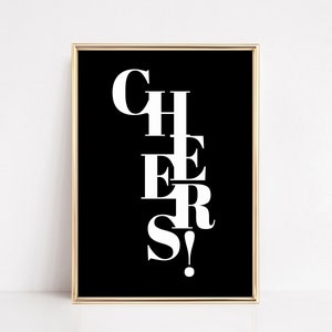 bar cart print | bar cart decor | bar cart accessories | cheers print | bar art | trendy wall art | kikiandnim | printable wall art