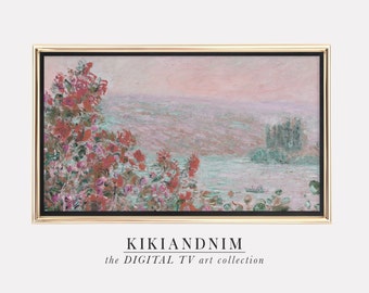 samsung frame tv art summer | vintage floral tv art | pastel botanical art for frame tv | flowers frame tv art | kikiandnim | digital tv art