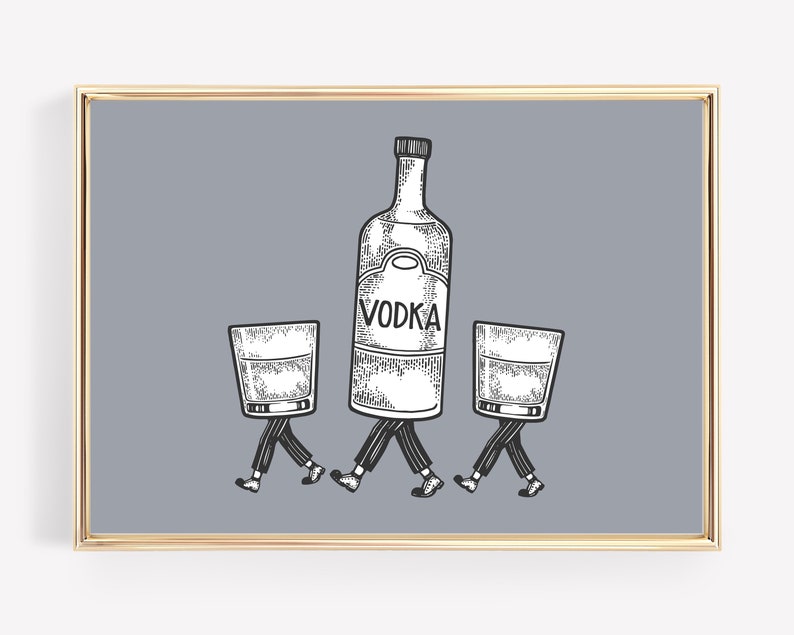 Bar Art Gallery Wall Set of 10 Prints Bar Cart Art Etsy