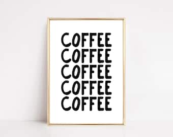 coffee bar wall art | minimalist kitchen print | coffee print | coffee poster | coffee gift | kitchen decor | kikiandnim | digital download