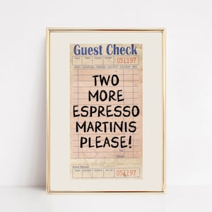 espresso martini print | guest check print | preppy bar cart print | guest check poster | trendy bar cart decor | kikiandnim | digital print