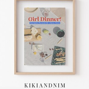Retro Küchen Dekor | Mädchen Abendessen Druck | ästhetische Küche Wandkunst | lustiges Küchendekor | trendige Wandkunst | kikiandnim | Digitaldruck Bild 11