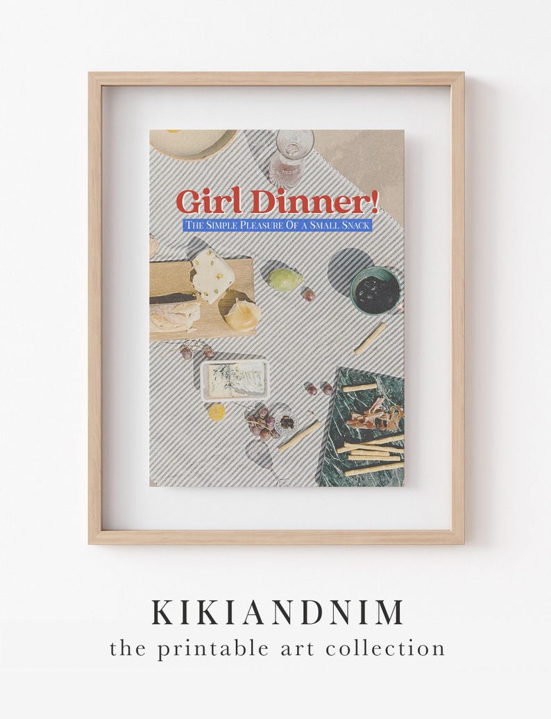 Retro Küchen Dekor | Mädchen Abendessen Druck | ästhetische Küche Wandkunst | lustiges Küchendekor | trendige Wandkunst | kikiandnim | Digitaldruck Bild 11
