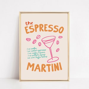 espresso martini-kunst | barwagen decor | esthetische barwagenprint | kleurrijke kunst aan de muur | espresso martini-print | kikiandnim | digitale afdruk