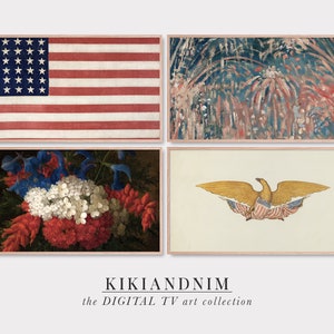 samsung frame tv art set | fourth of july frame tv art | 4th of july tv art | independence day decor | kikiandnim | digital tv art