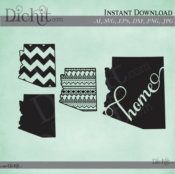 Arizona United States Outline Chevron Aztec Home Vector Etsy