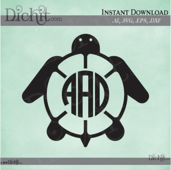 Download Free Turtle Circle Monogram Design Frame Vector Svg Ai Dxf Eps Etsy SVG Cut Files