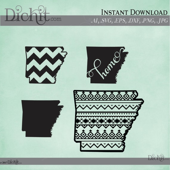 Arkansas United States Outline Chevron Aztec Home Vector Etsy