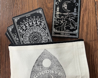 linoleum printed planchette pouch