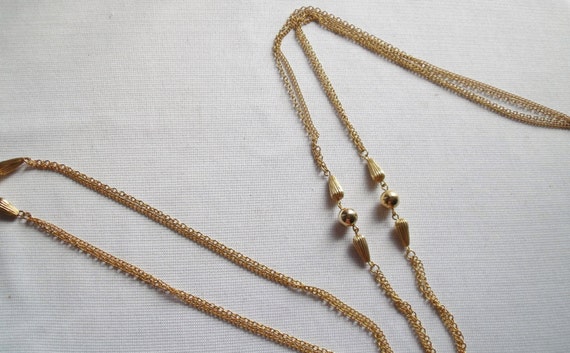 Vintage Gold Chain Necklace Long 1960s - image 3