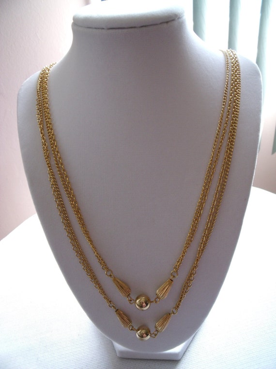 Vintage Gold Chain Necklace Long 1960s - image 2