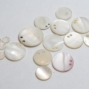 Antique Hand Made Natural Shell Mother of Pearl Buttons