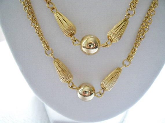 Vintage Gold Chain Necklace Long 1960s - image 1
