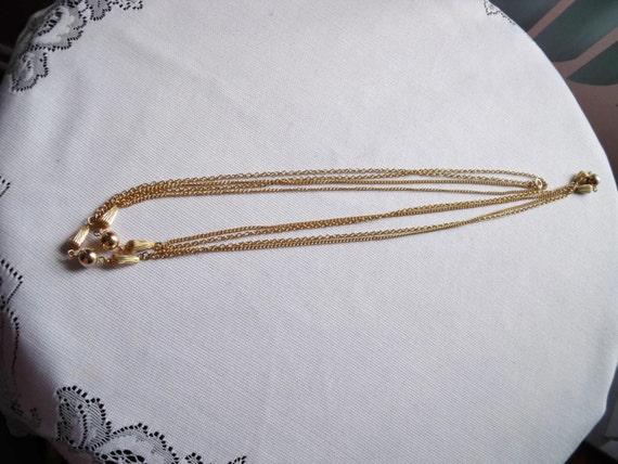 Vintage Gold Chain Necklace Long 1960s - image 4