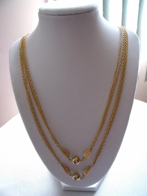 Vintage Gold Chain Necklace Long 1960s - image 5