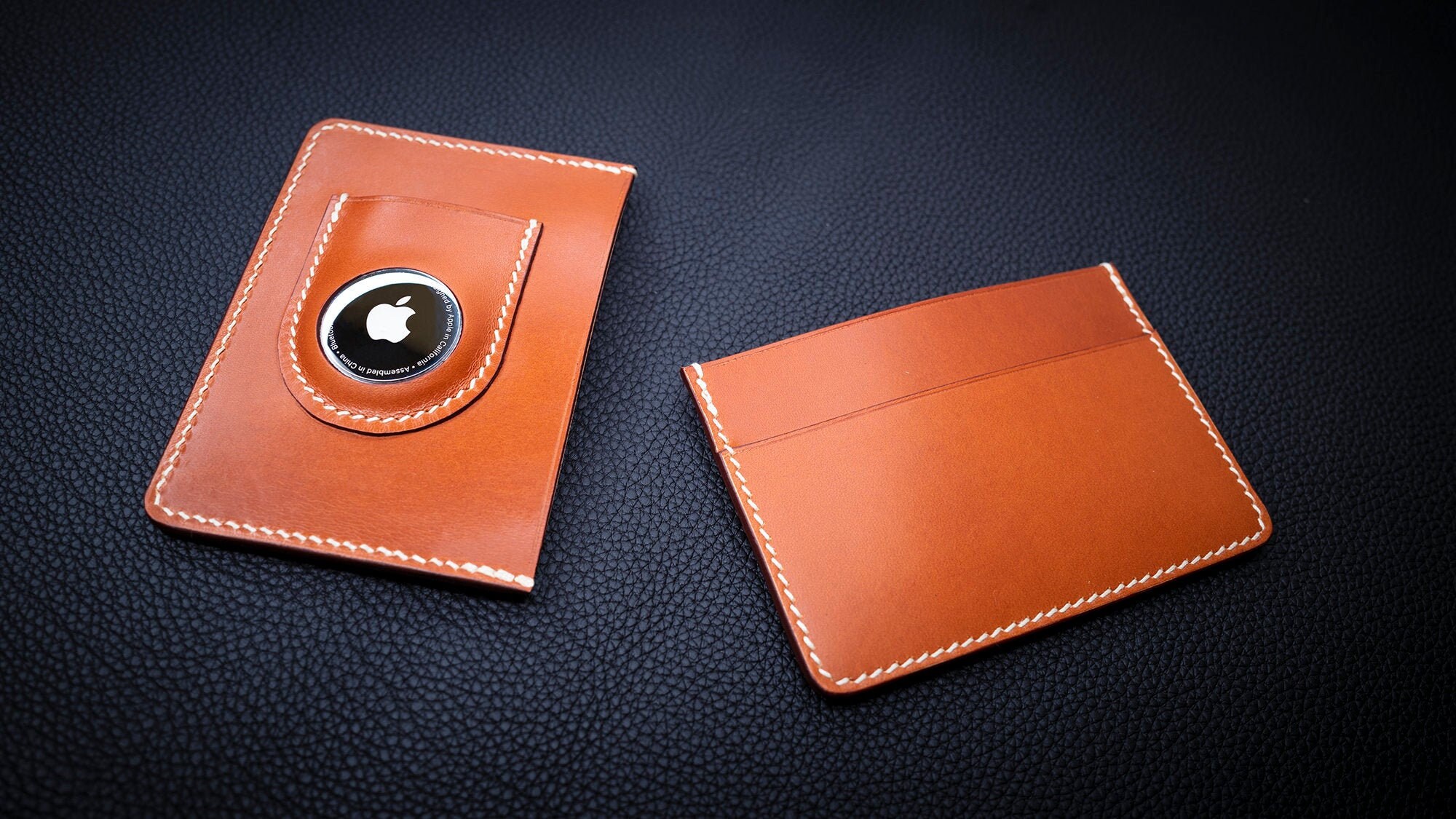 Genuine Leather Slim Air Apple AirTag Wallet Thin Minimalist | Etsy