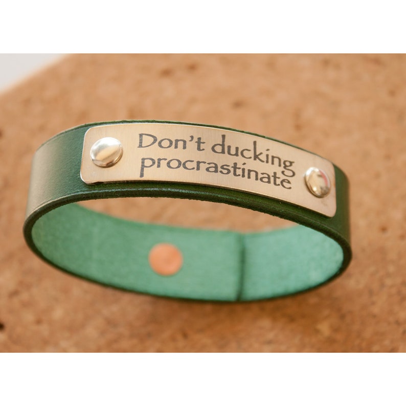 Personalized Green Leather Bracelet Hand Made in USA url Latitude Longitude GPS Coordinates Custom QR Code Coordinates text etc