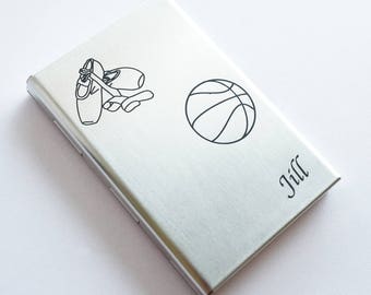 Stainless Steel Metal RFID Blocking Credit Card Holder Wallet w/ Release Button - Monogram Artwork x 2 - Personalized - Men - Women - Unisex