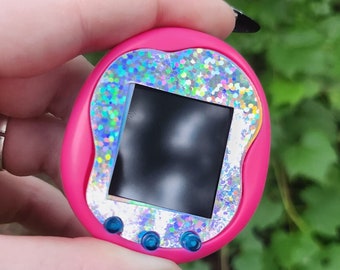 Faceplate for Tamagotchi Uni - holographic large glitter - sparkle rainbow electronic pet skin